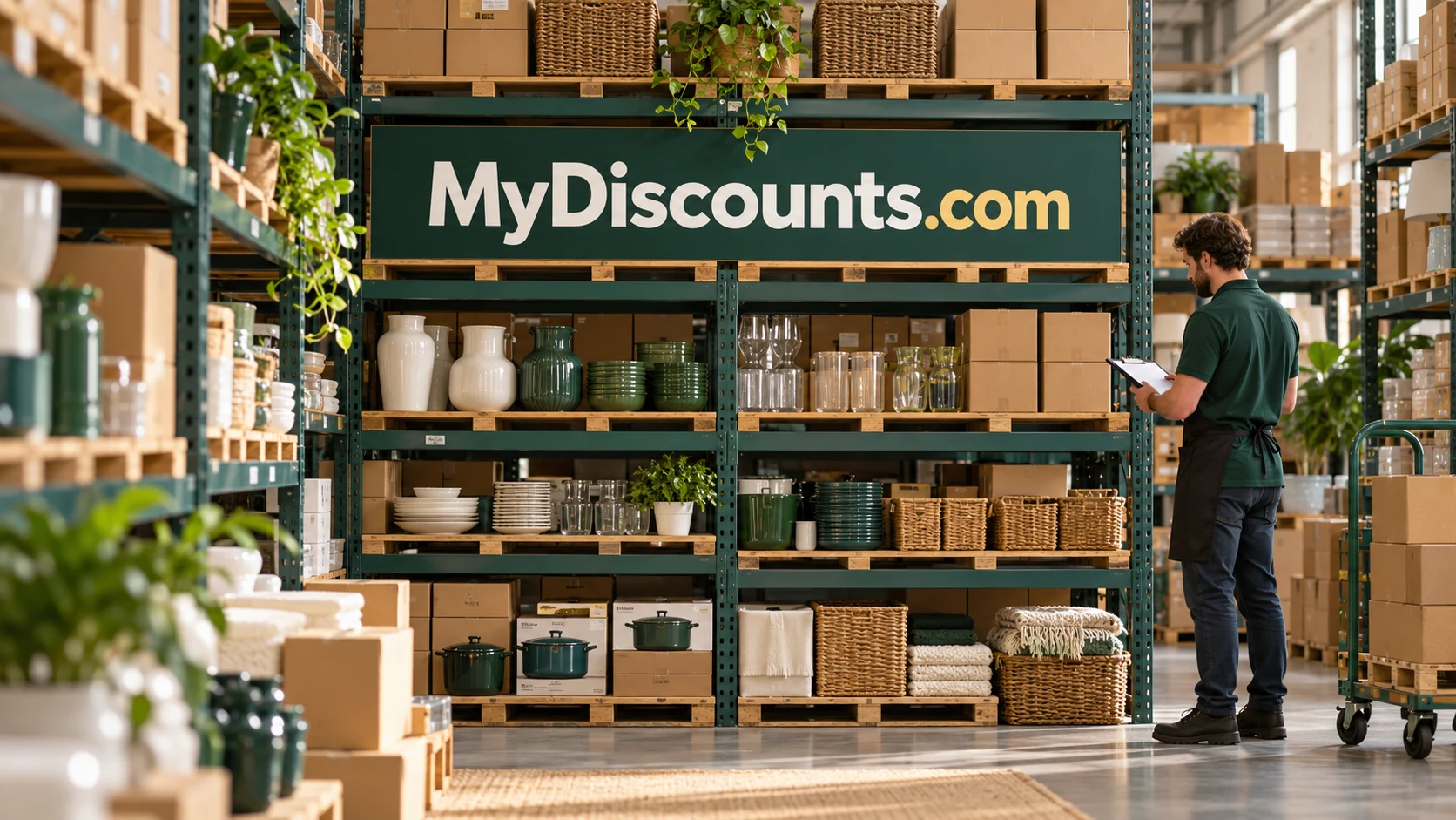 Illustrative a clearance desk concept for MyDiscounts.com